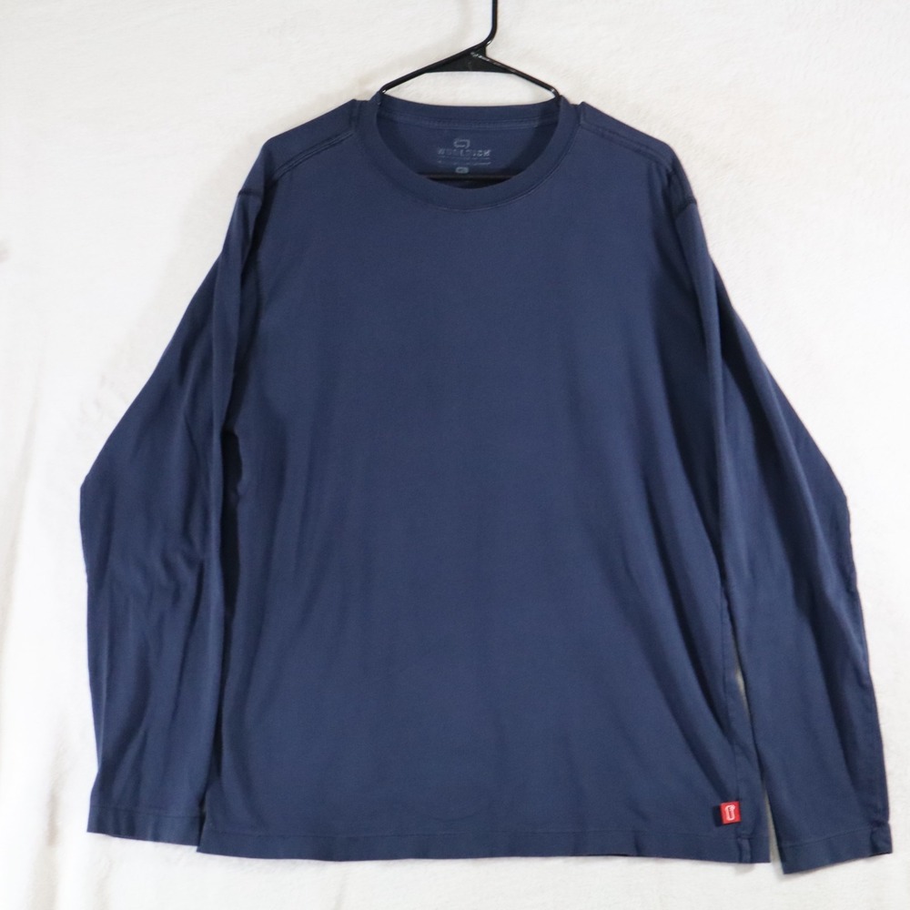 Woolrich Men's L Navy Long Sleeve Shirt Crew Neck Casual Outdoor Tee